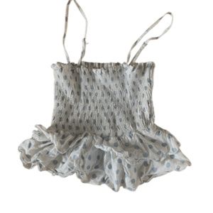 Zara Polka Dotted Ruffled Tank Top